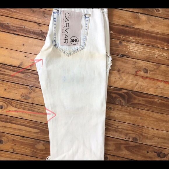 NWT Carmar cool jeans Tie dye Ecru Kevin style Ankle Ripped Destroyed raw hem 26 - Picture 9 of 13